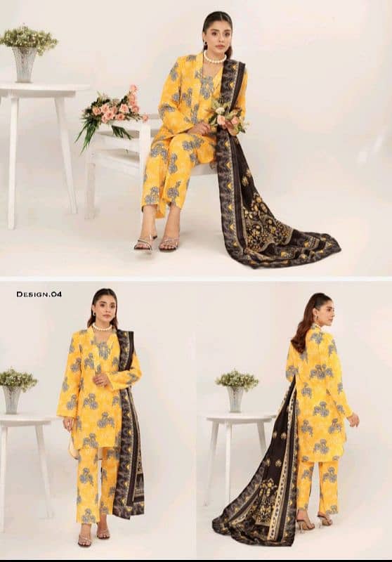 Unstitched Ladies suit Khaddar 3pc Winter collection 7