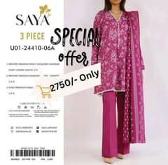 Unstitched Ladies Suit SAYA Khaddar Latest Winter Collection