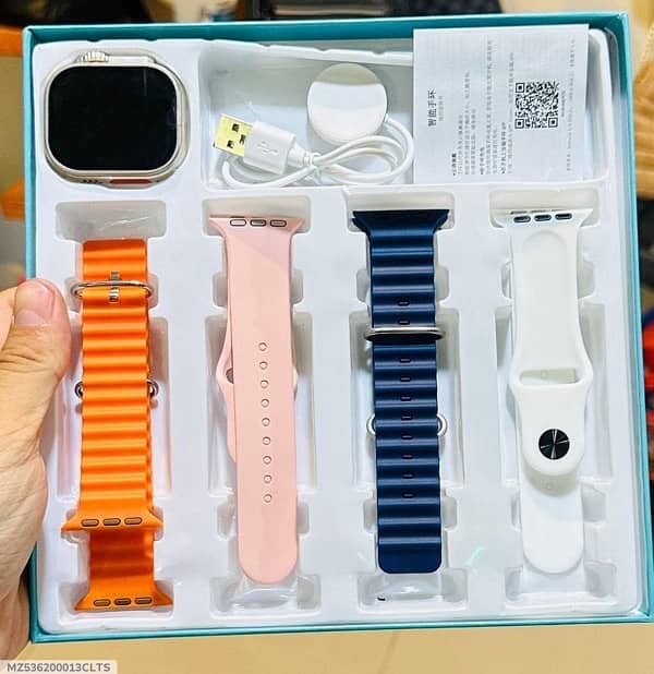 Smart watch with 4 free straps 3