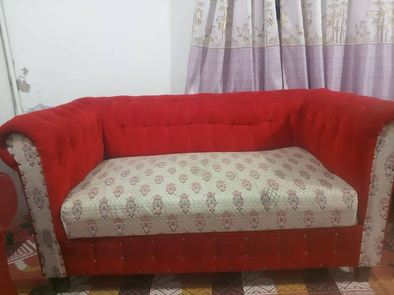 2 seater red sofa 0