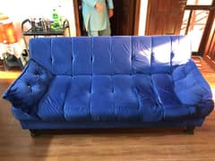 Blue sofa cum bed