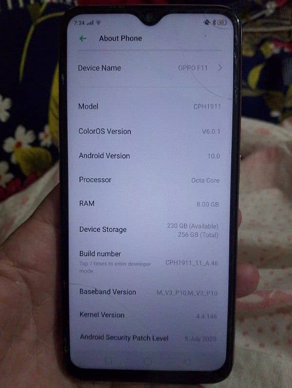 oppo f11 8gb 256gb android version 10 3