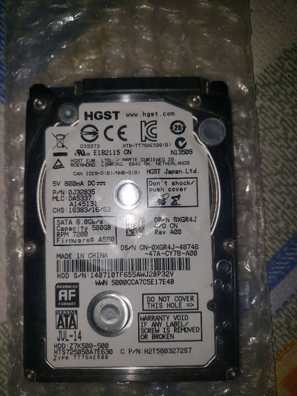 pc laptop Hardisk 500gb 7200Rpm fast Speed slim size 0