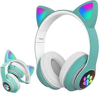 Cat Headphone Wireless Glowing Cute Cat Headset for GirlsLED Light Up 2