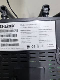 D Link M960 A2 4g wife Sim Router - PTA Approved