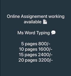 Assignment work/ job / home based