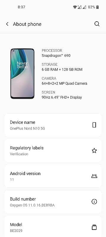 Oneplus Nord n10 5G 3