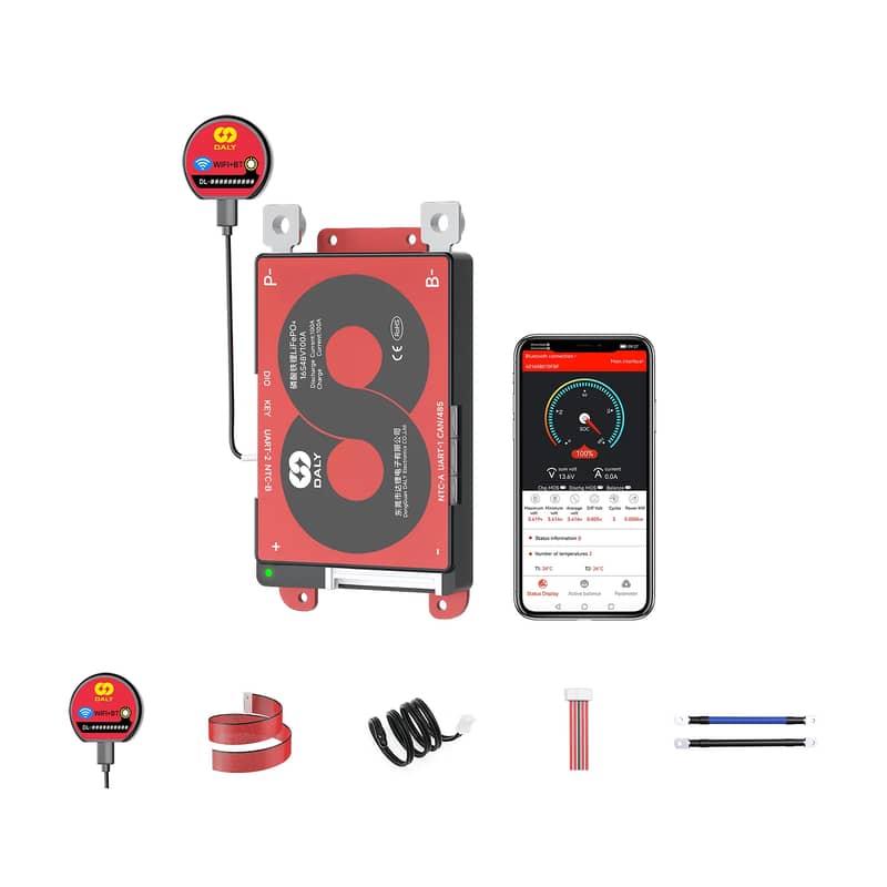 **DALY Smart BMS for LFP Batteries | 4S-24S (12V-48V) | Bluetooth & W 0