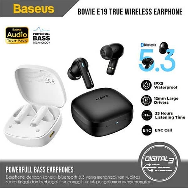 Baseus Bowie e19 earbuds || imported headphones, earphones , airpods 0