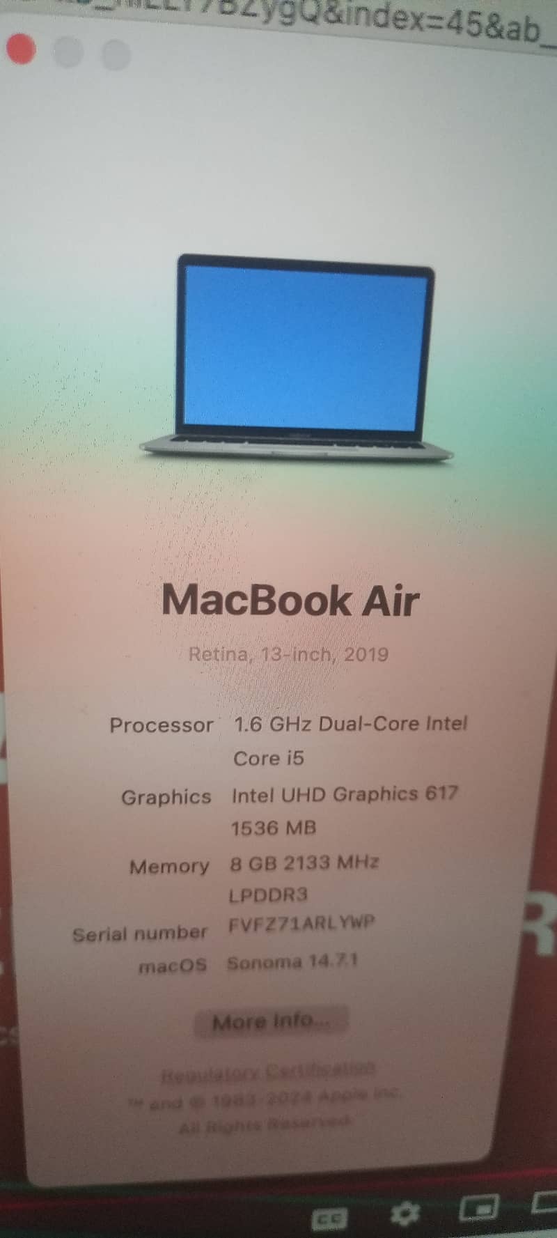 MacBook Air (Retina, 13-inch, 2019) Used 0