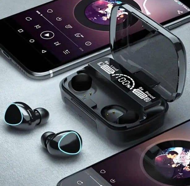 M10 digital display case earbuds 1