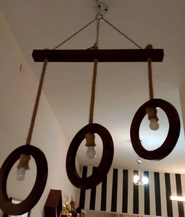 hanging lamp wooden 0