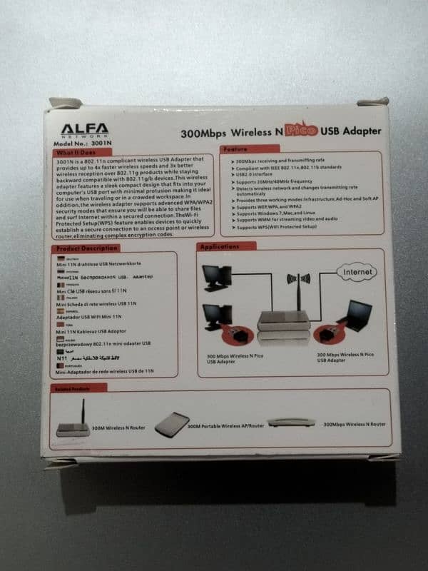 Alfa Wifi Wireless USB Adapter Mini 300Mbps 2