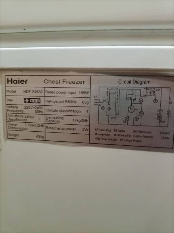 Haier Model: HDF-245SD Chest Freezer available for sale. 2