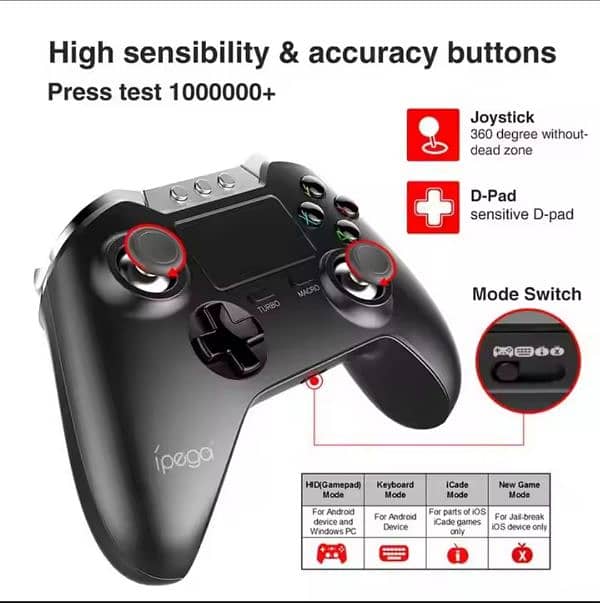 iPega Bluetooth Game (Xbox) Controller for PC & Phone with Touchpad 2