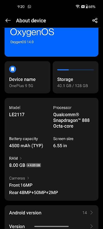 one plus 9 5g 4