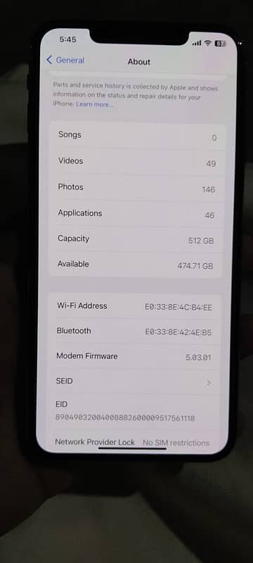 iphone XS max 512GB PTA Aprove 2