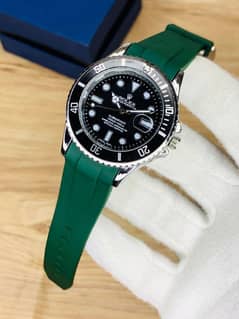 Rolex watch for men. with green strap