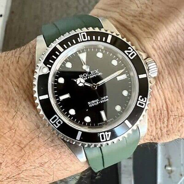 Rolex watch for men. with green strap 1