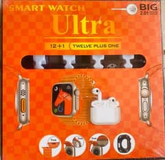 ultra watch i20 with 10 straps with earbuds