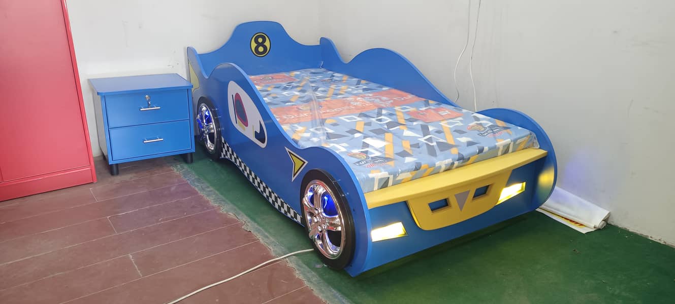 New Style Kids Single Car Bed for Boys (Bed With Mattress Available 1