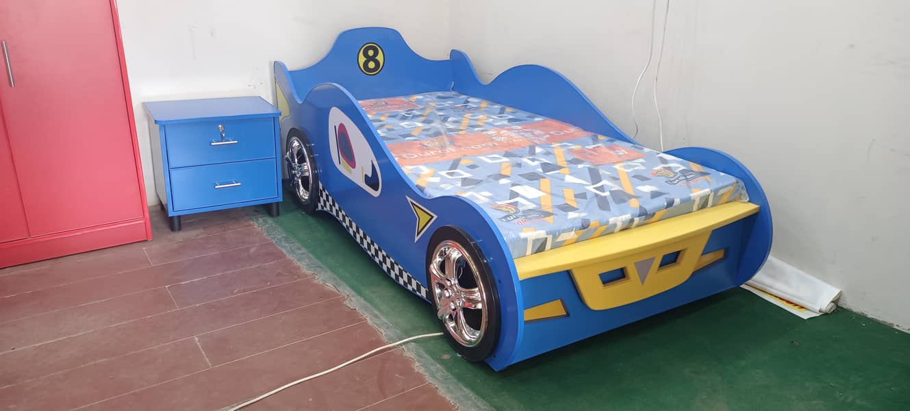 New Style Kids Single Car Bed for Boys (Bed With Mattress Available 2