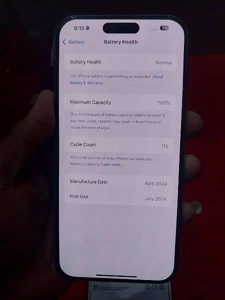 iphone 15promax natural taitnum 10/10 condiction 100 betry health 2