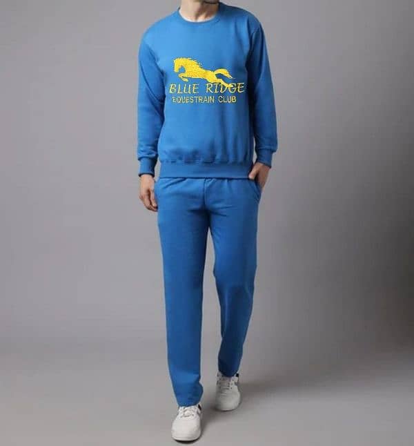 men's fleece embroidered sweatshirt tracksuit 1