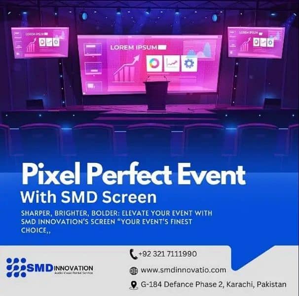 SMD Screen on rent with high quality on discount  in karachi 6