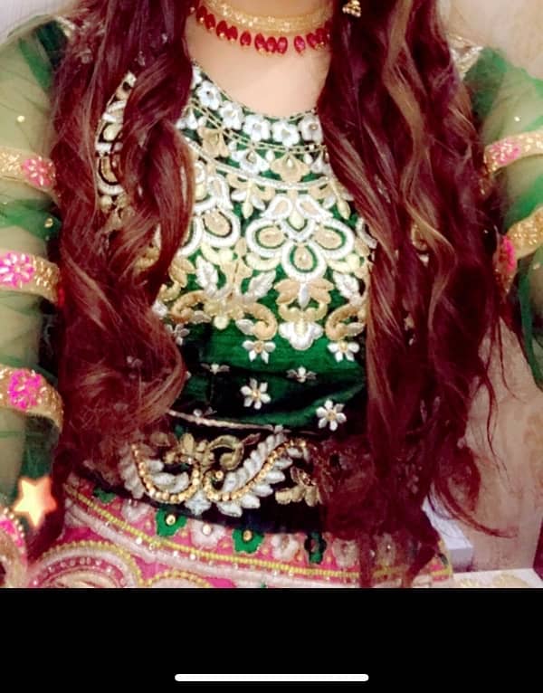 mehndi dress available in great combination of green and pink 2