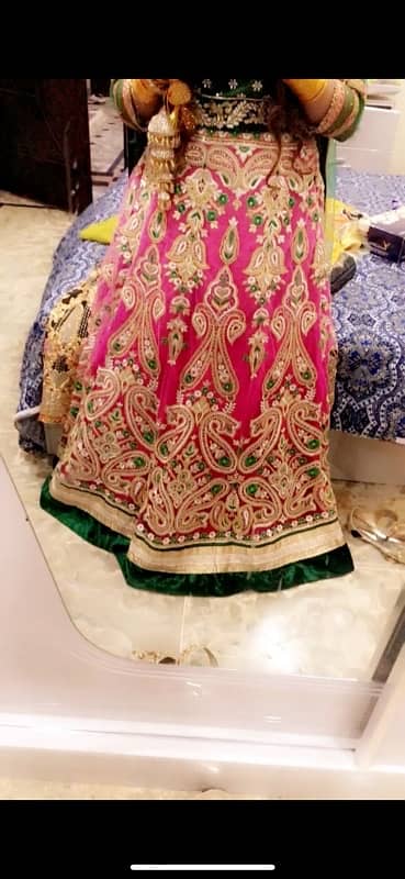 mehndi dress available in great combination of green and pink 7