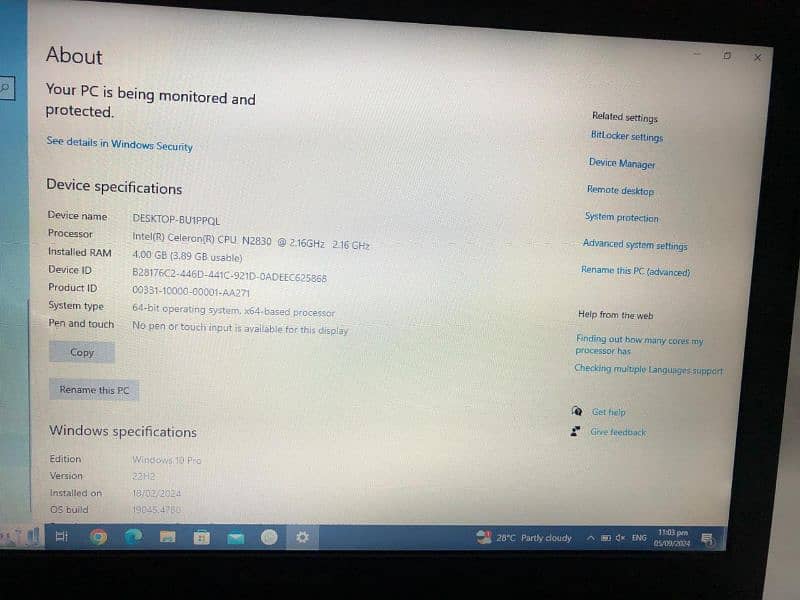 lenovo laptop  4GB 3