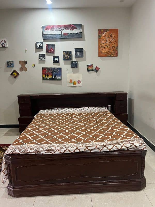 Walnut Wood Bed -- URGENT SALE 1