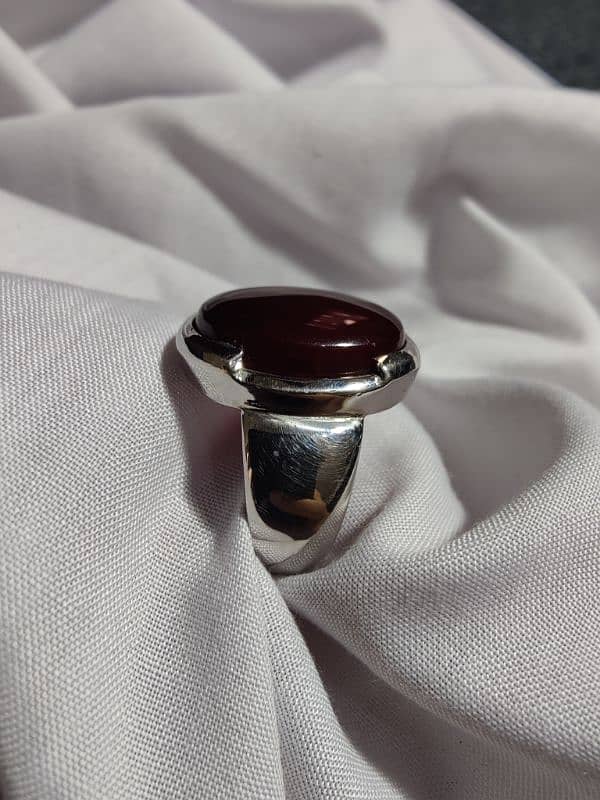 Aqeeq Silver (chandi) Ring 4