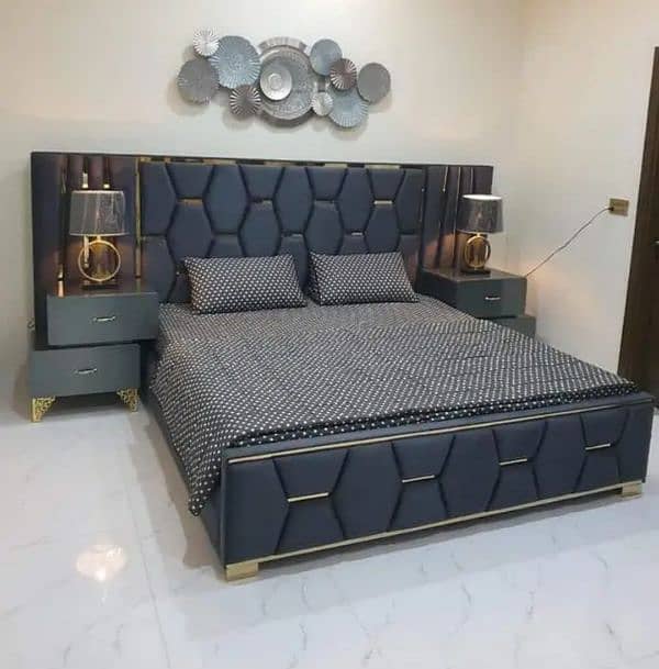 Bed/Double bed/single bed/king size bed/ wood bed/poshish bed/Furnitur 0