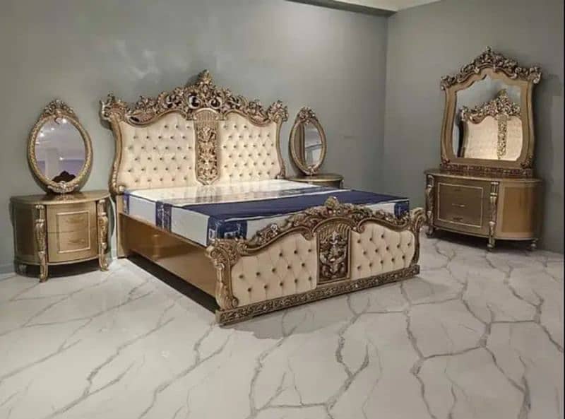 Bed/Double bed/single bed/king size bed/ wood bed/poshish bed/Furnitur 5