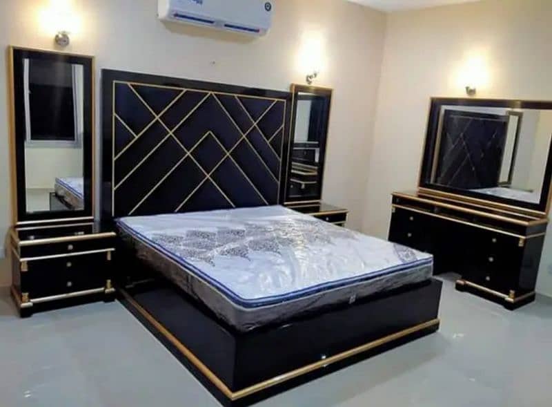 Bed/Double bed/single bed/king size bed/ wood bed/poshish bed/Furnitur 15