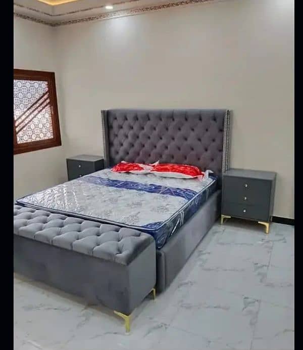 Bed/Double bed/single bed/king size bed/ wood bed/poshish bed/Furnitur 18