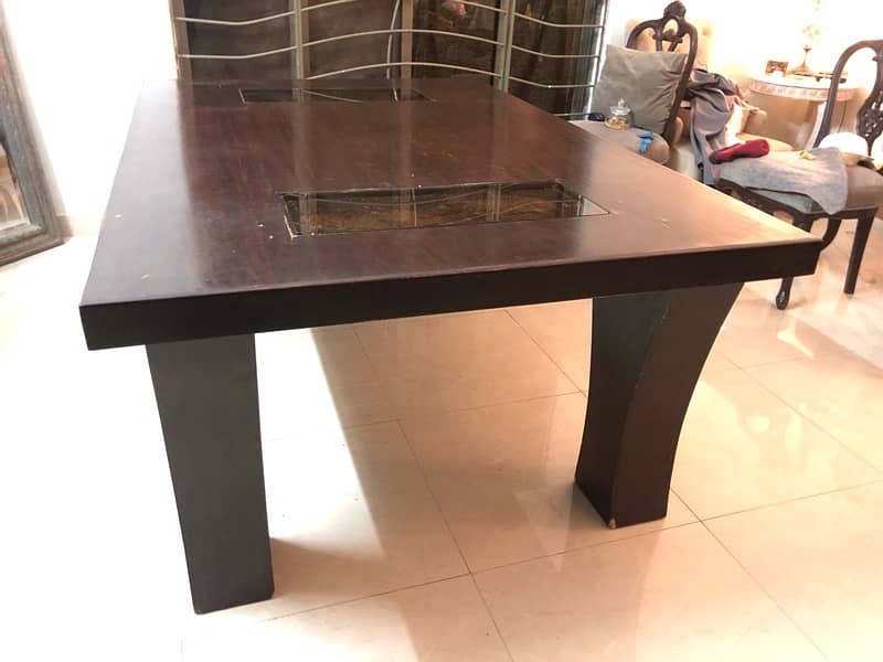 heavy wood 6 person dining table 1