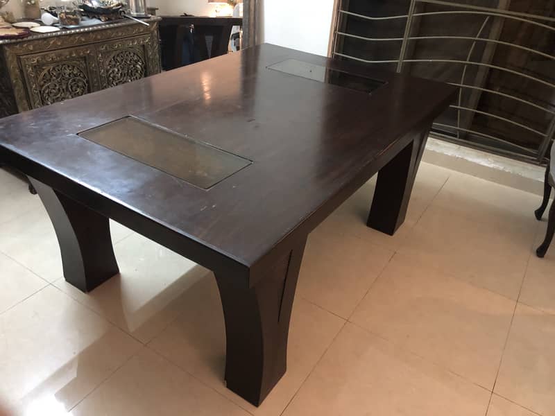 heavy wood 6 person dining table 2