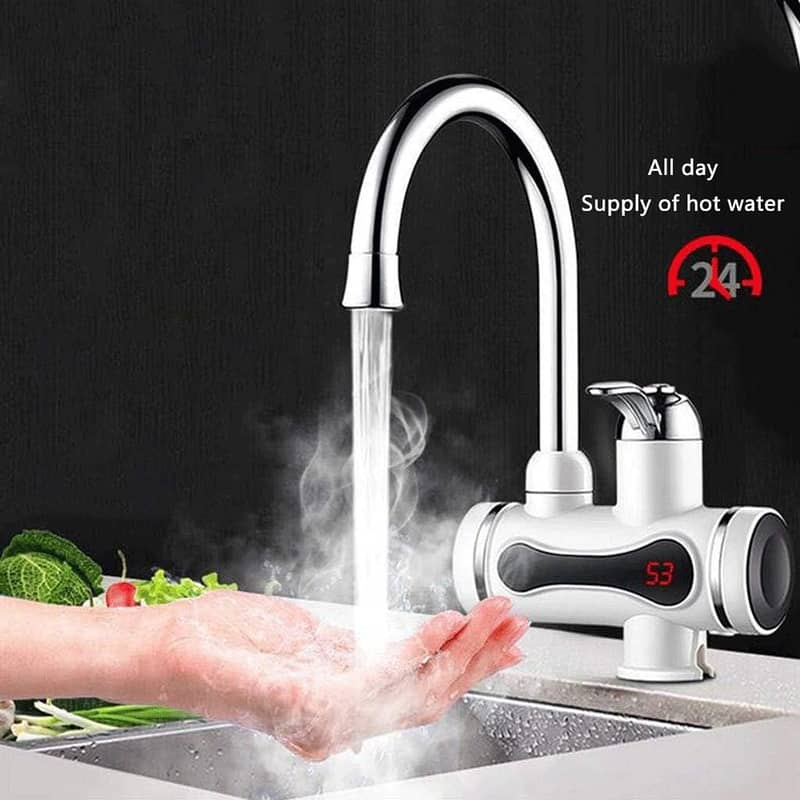 Faucet Hot and Cold Mix Instant Heating 304 Stainless Steel Large 0