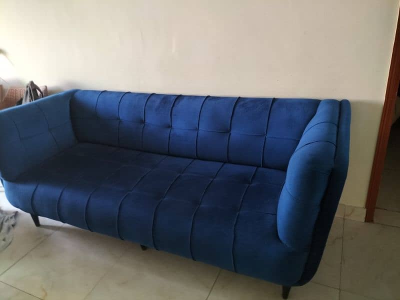 Navy Blue (Almost New) Sofa Set 1