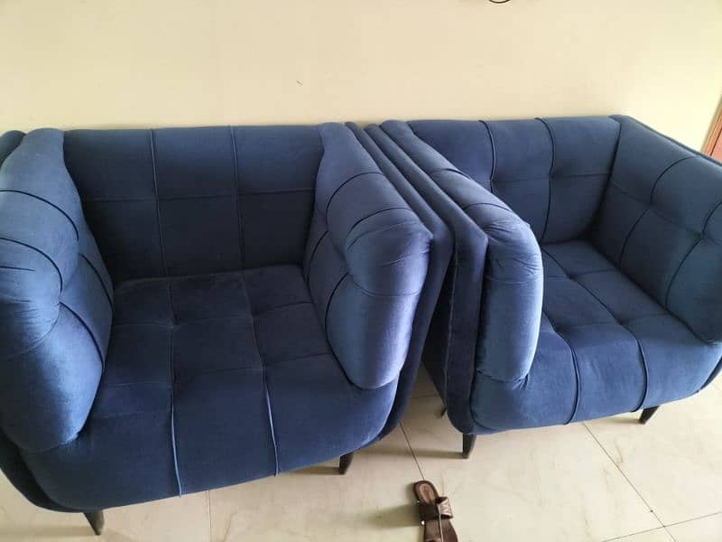 Navy Blue (Almost New) Sofa Set 2