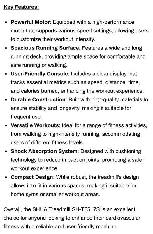 treadmill shua Imported 2