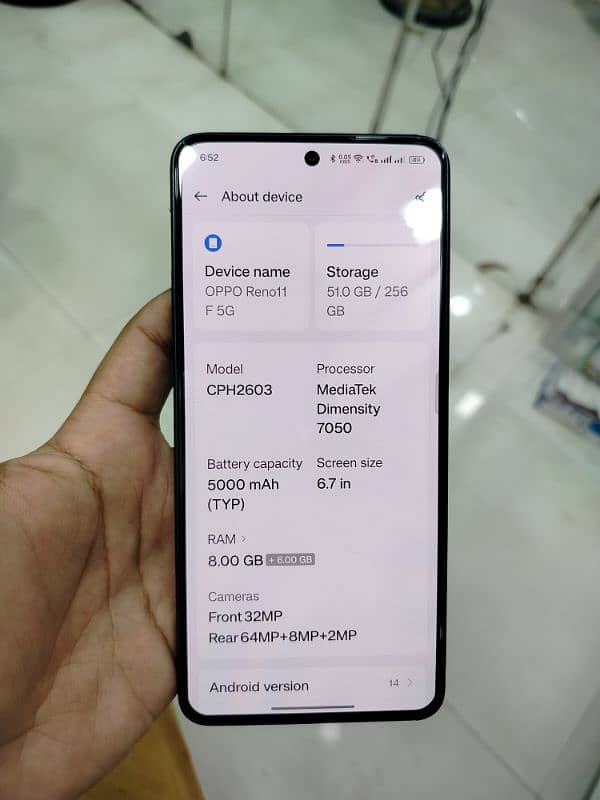 OPPO reno 11f 5g, 8+8/256 gb. (8 months warranty) 7