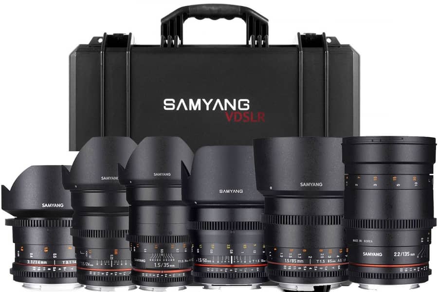 Black Magic Pocket Camera 6k  Samyang VDSLR Cine ii 6 Lens Kit 14