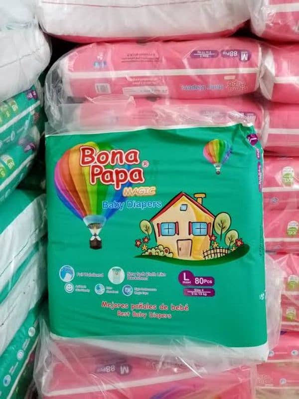 BONA PAPA MEGA PACK 80 Pcs . All diapers available in whole sale price 4