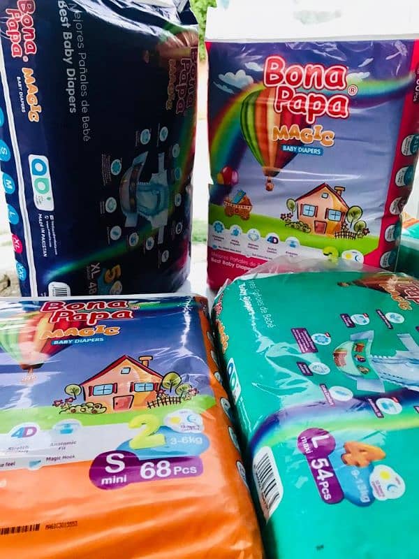 BONA PAPA MEGA PACK 80 Pcs . All diapers available in whole sale price 5