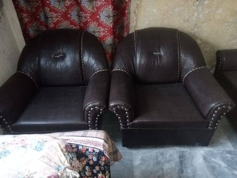 leather sofa set five seater 1