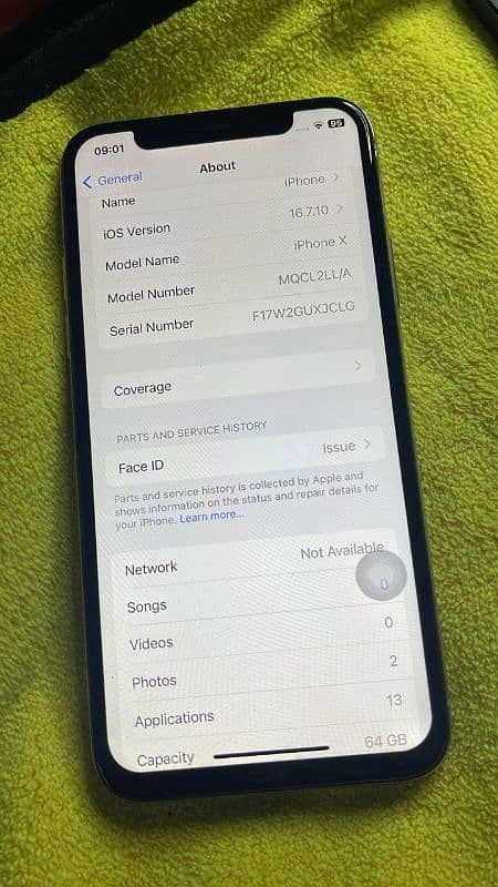 iphone x 64gb non PTA Sim working display change 2